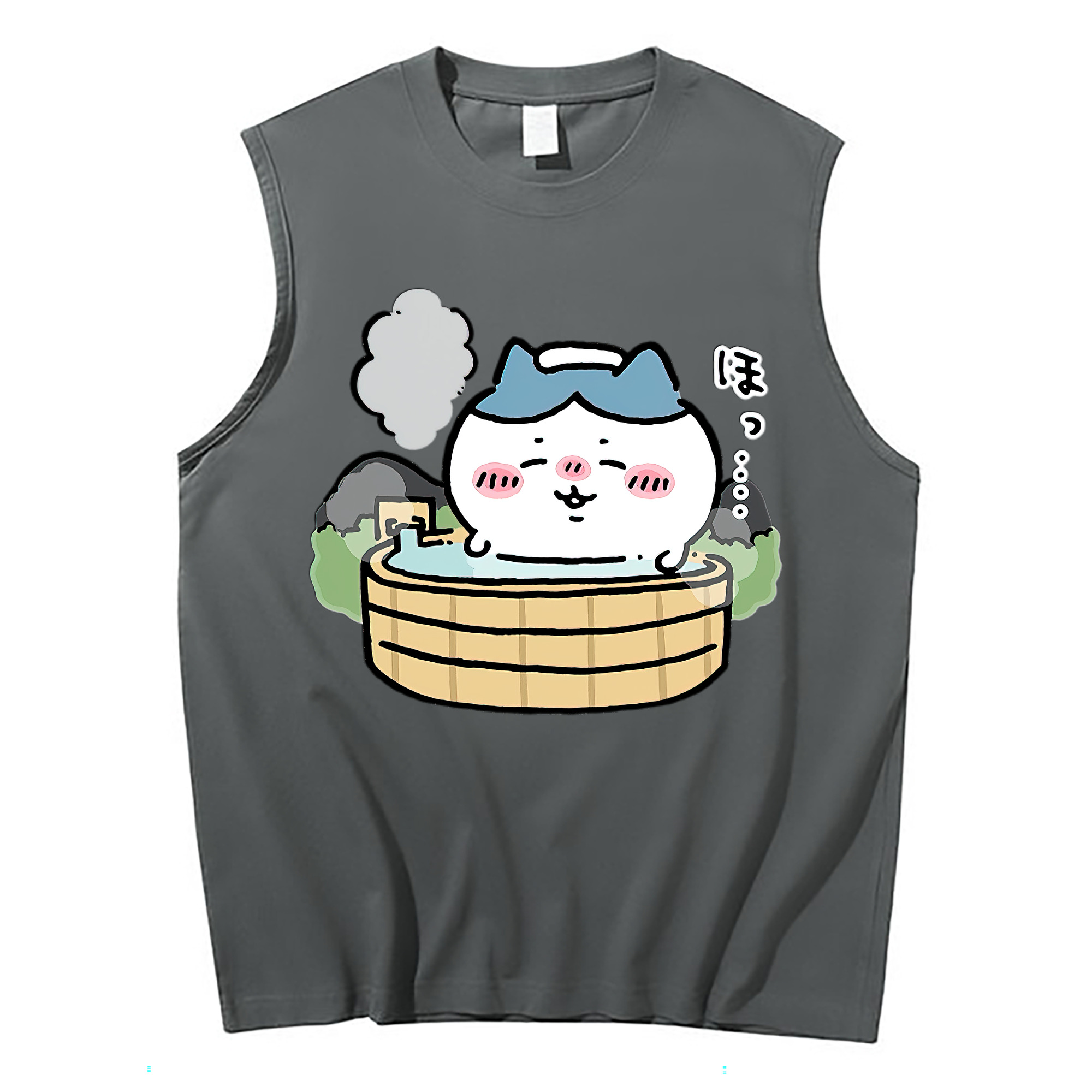 （画像用） ちいかわ ハチワレ Chii-kawa hachiware コットン100％タンクトップ（フロントプリント）
